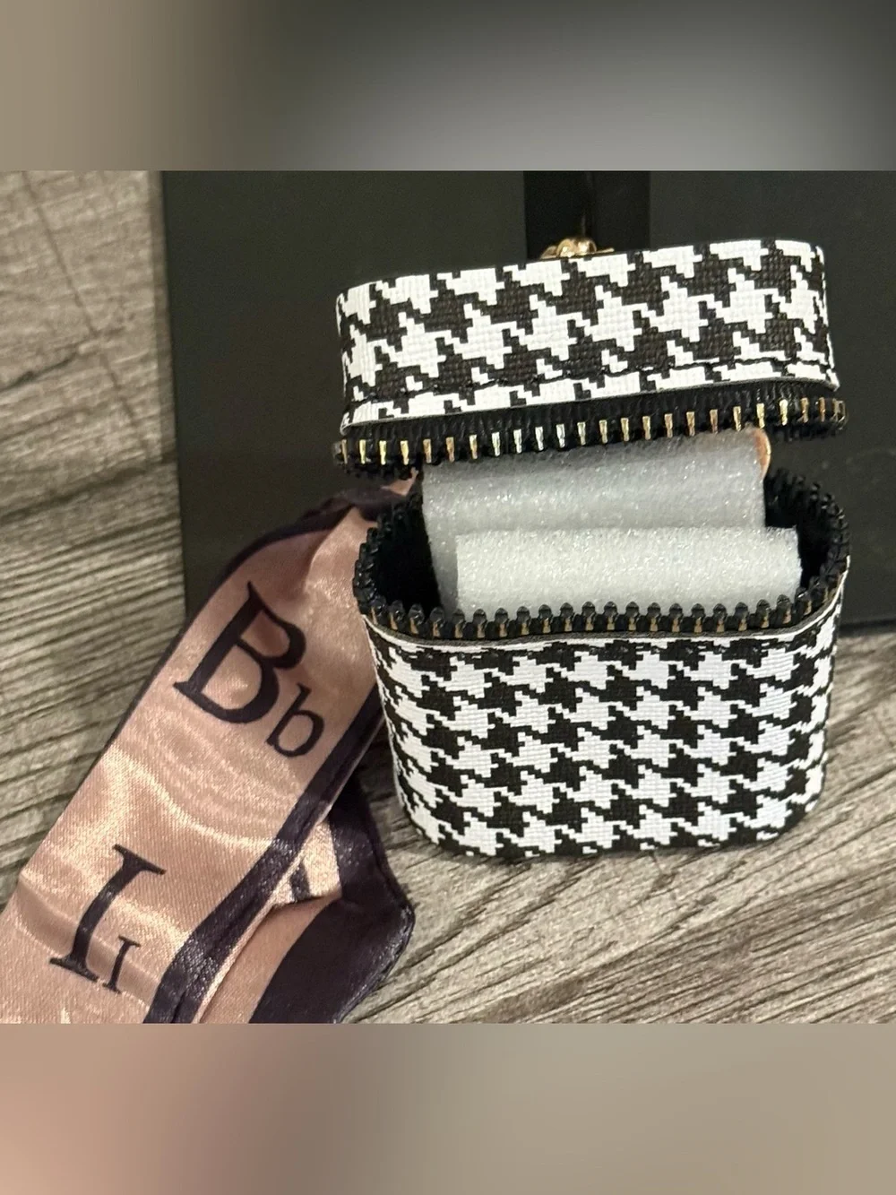 Keychain Backpack Charm Mini Bag Small Lipstick Pouch Houndstooth Scarf
